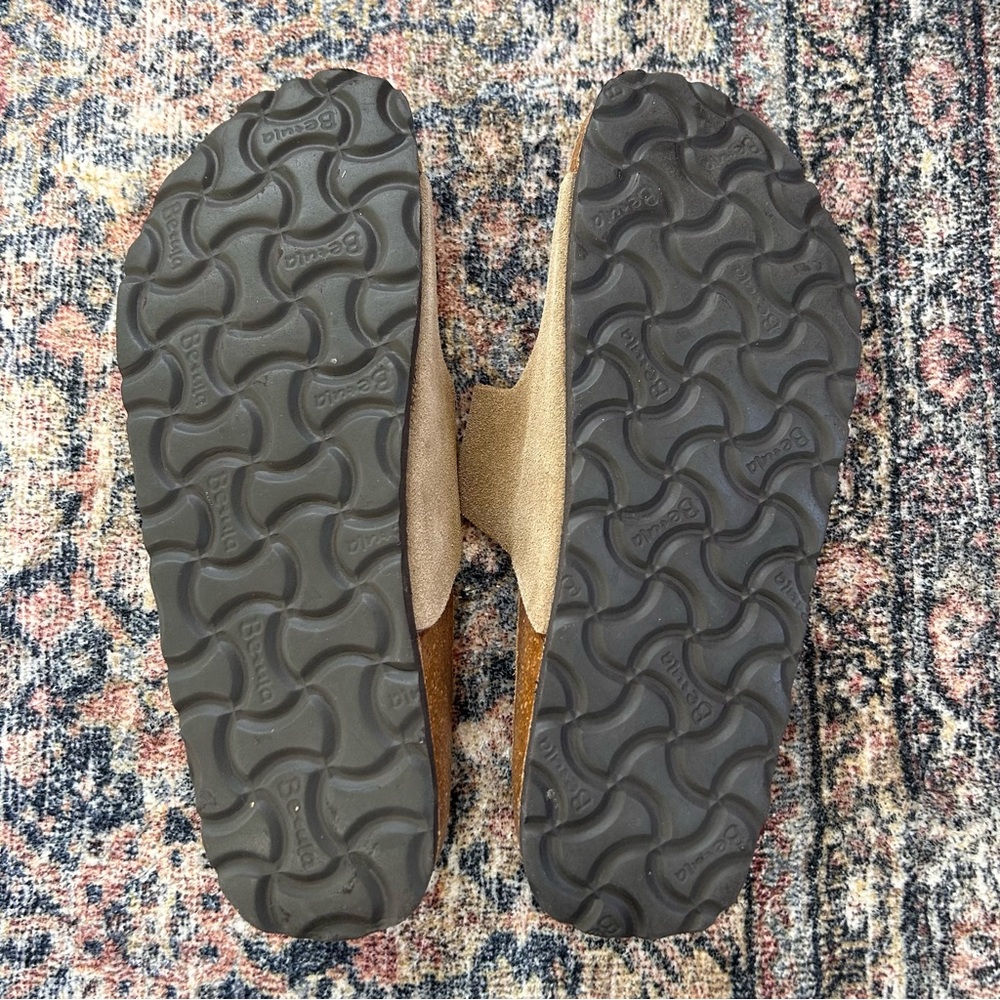 Birkenstock Betula Arizona Double Strap Taupe Tan Suede Sandals Size 7 / 38 EU - Picture 6 of 12